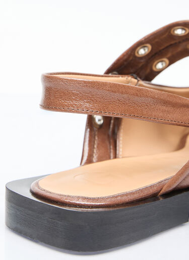 Feminine Buckle Ballerina Flats GANNI Feminine Buckle Ballerina Flats Brown gan0256034