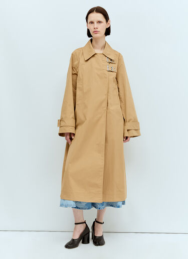 Cotton-Twill Buckle Coat GANNI Cotton-Twill Buckle Coat Beige gan0256051