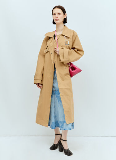 Cotton-Twill Buckle Coat GANNI Cotton-Twill Buckle Coat Beige gan0256051