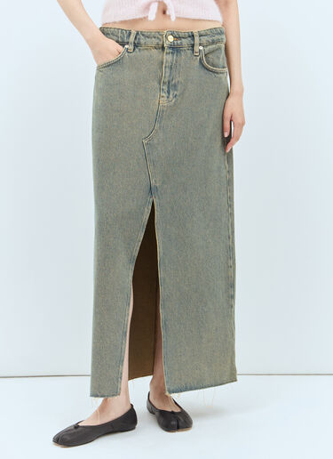 Overdyed Denim Maxi Skirt GANNI Overdyed Denim Maxi Skirt Brown gan0257004