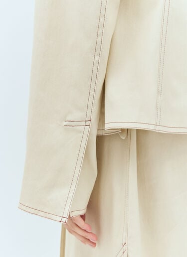 Herringbone Canvas Blazer GANNI Herringbone Canvas Blazer Beige gan0257024