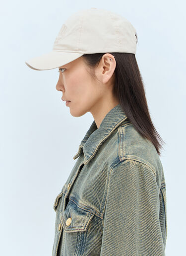 Logo Embroidery Baseball Cap GANNI Logo Embroidery Baseball Cap Cream gan0257062