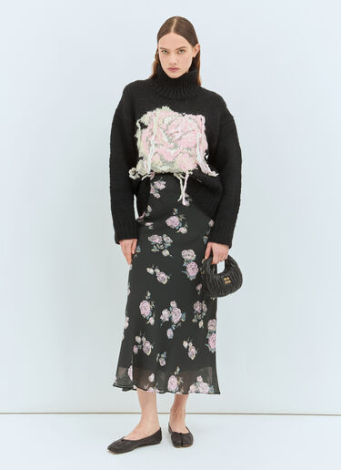 Floral Printed Maxi Skirt Ganni Floral Printed Maxi Skirt Black gan0258027