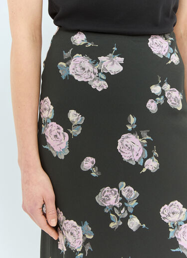 Floral Printed Maxi Skirt Ganni Floral Printed Maxi Skirt Black gan0258027