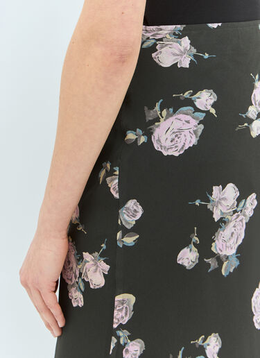 Floral Printed Maxi Skirt Ganni Floral Printed Maxi Skirt Black gan0258027