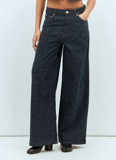 Ganni Fluffy Wide Jeans Blue gan0258028