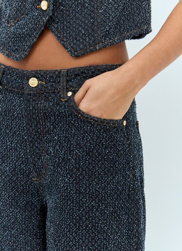 Ganni Fluffy Wide Jeans Blue gan0258028