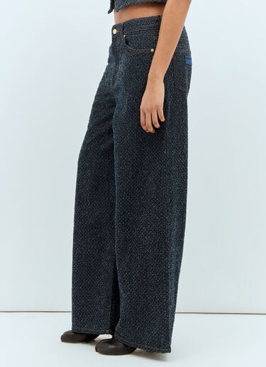 Ganni Fluffy Wide Jeans Blue gan0258028