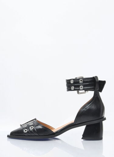 Feminine Buckle Open Cut Pumps Ganni Feminine Buckle Open Cut Pumps Black gan0258053