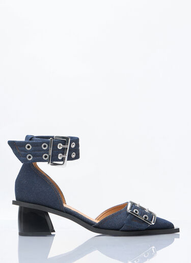 Feminine Buckle Open Cut Pumps Ganni Feminine Buckle Open Cut Pumps Navy gan0258054