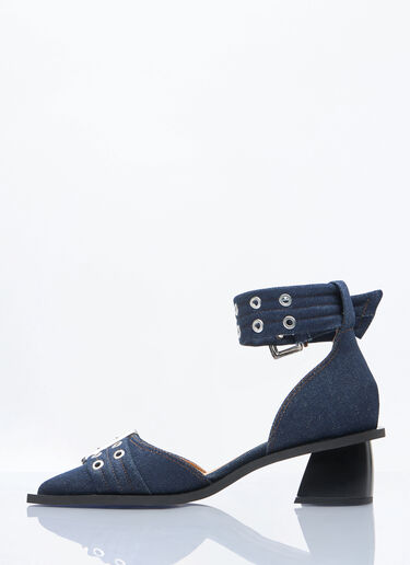 Feminine Buckle Open Cut Pumps Ganni Feminine Buckle Open Cut Pumps Navy gan0258054