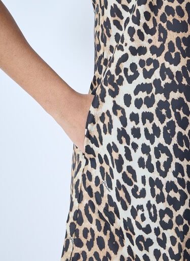 Duchesse Leopard Print Mini Dress GANNI Duchesse Leopard Print Mini Dress Brown gan0259006