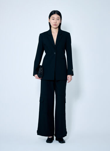 GANNI Solid Twill Suiting Blazer Black gan0259020