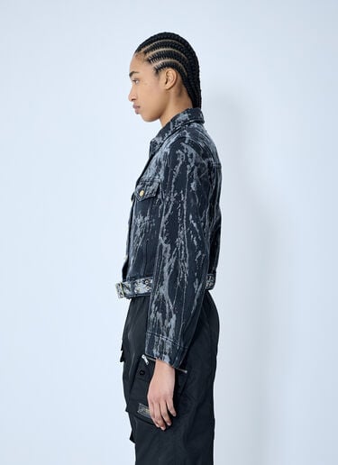 GANNI Heavy Denim Belted Jacket Blue gan0259037
