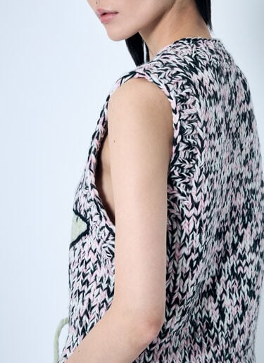 GANNI Graphic Wool Vest Pink gan0259046