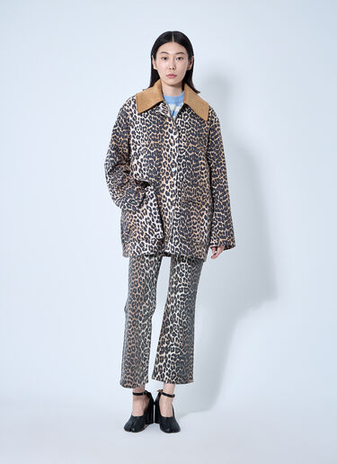 Printed Canvas Jacket GANNI Printed Canvas Jacket Brown gan0260006