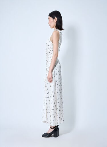 Printed Gathered Maxi Dress GANNI Printed Gathered Maxi Dress White gan0260009