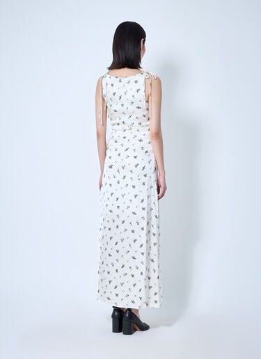 Printed Gathered Maxi Dress GANNI Printed Gathered Maxi Dress White gan0260009