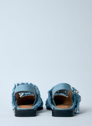Feminine Buckle Ballerina Flats GANNI Feminine Buckle Ballerina Flats Denim gan0260018
