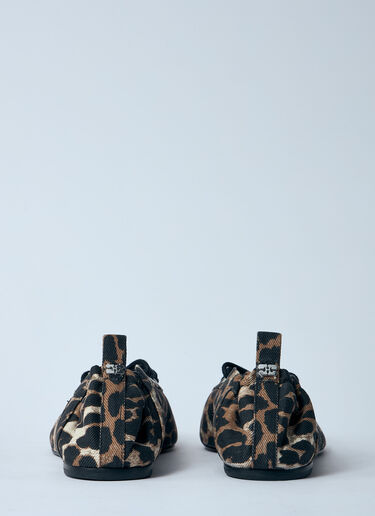 GANNI Leopard Oleatex Ballerina Flats Brown gan0260021