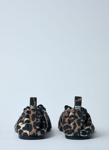 Leopard Oleatex Ballerina Flats GANNI Leopard Oleatex Ballerina Flats Brown gan0260021