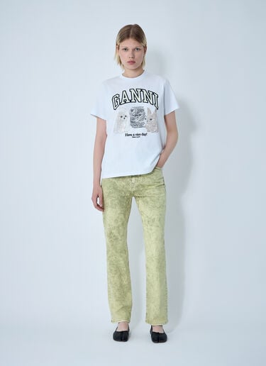 Logo Motif T-Shirt GANNI Logo Motif T-Shirt White gan0261002