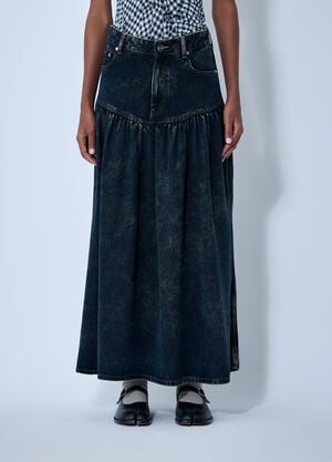 GANNI Denim Maxi Skirt Black gan0261009