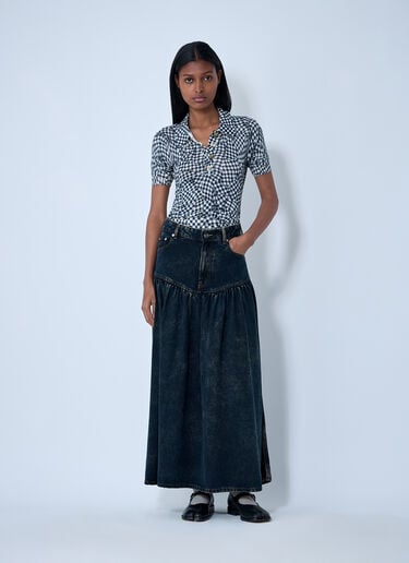 GANNI Denim Maxi Skirt Black gan0261009