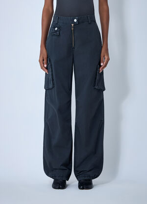 GANNI Cotton Cargo Pants Dark Grey gan0261011