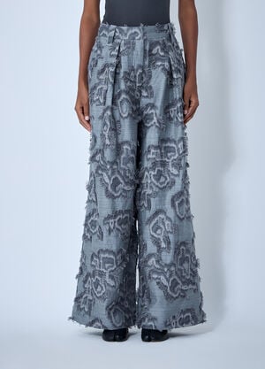 GANNI Fil Coupe Suiting Big Pleat Pants Grey gan0261012