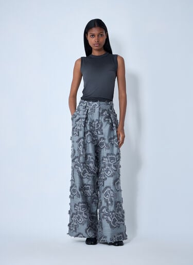 GANNI Fil Coupe Suiting Big Pleat Pants Grey gan0261012