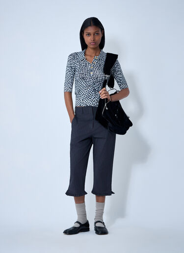 GANNI Stretch Stripe Capri Pants Grey gan0261019