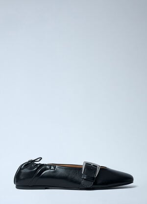GANNI Butterfly Stap Ballerina Flats Black gan0261024