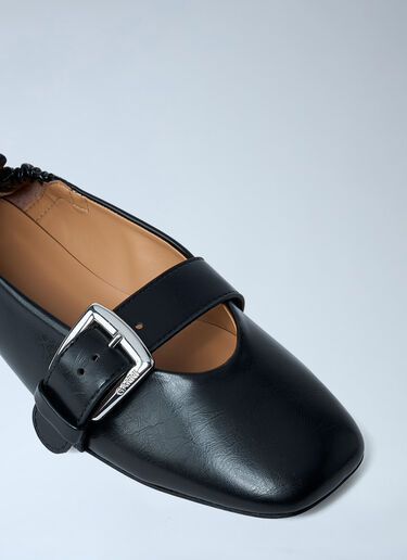 GANNI Butterfly Stap Ballerina Flats Black gan0261024
