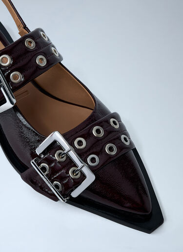 Buckle Ballerina Flats GANNI Buckle Ballerina Flats Burgundy gan0261027