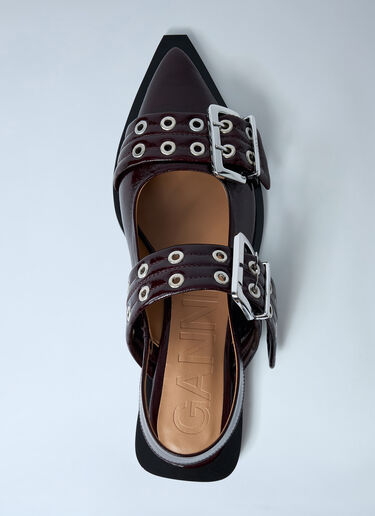 Buckle Ballerina Flats GANNI Buckle Ballerina Flats Burgundy gan0261027