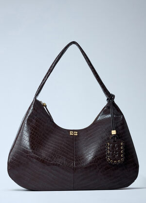 GANNI Extra Large Bou Hobo Handbag Brown gan0261036