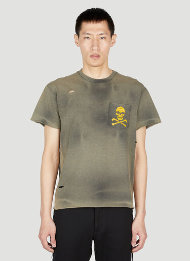 Distressed Skull Print T-Shirt Gallery Dept. Distressed Skull Print T-Shirt Grey gdp0150030