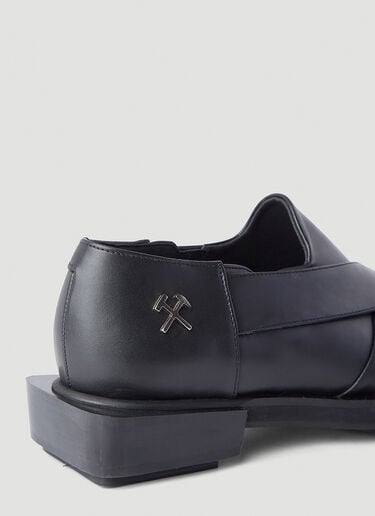 GmbH Chappal Faux-Leather Slip-Ons Black gmb0144004