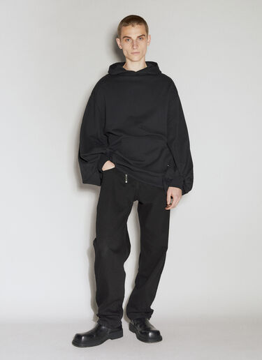 Exaggerated Sleeve Hooded Sweatshirt GmbH Exaggerated Sleeve Hooded Sweatshirt Black gmb0156009