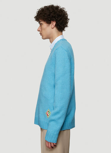 Logo Patch Sweater Gucci Logo Patch Sweater Blue guc0137022