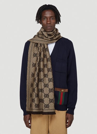 Gucci GG 울 자카드 스카프 브라운 guc0141125