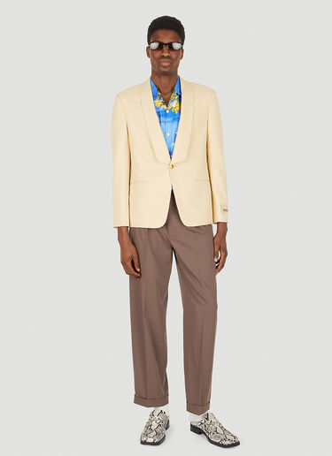 Gucci 싱글 브레스티드 로고 패치 블레이저 크림 guc0150037