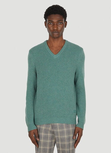 GG V-Neck Sweater Gucci GG V-Neck Sweater Green guc0151054