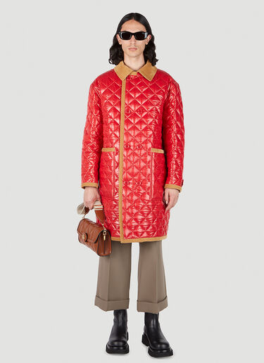 Gucci Double-Breasted Quilted Coat Red guc0152057