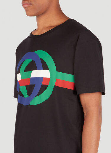 Gucci 互锁双 G 印花 T 恤 黑色 guc0152078
