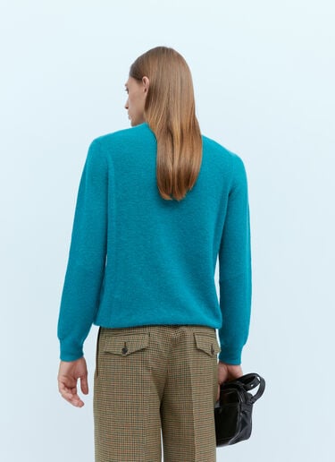 Gucci Logo Embroidery Knit Sweater Blue guc0153034