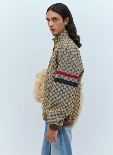 Gucci GG 棉质帆布拉链夹克 棕色 guc0153040