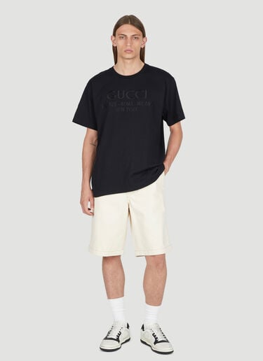 Logo Embroidery T-Shirt Gucci Logo Embroidery T-Shirt Black guc0154017