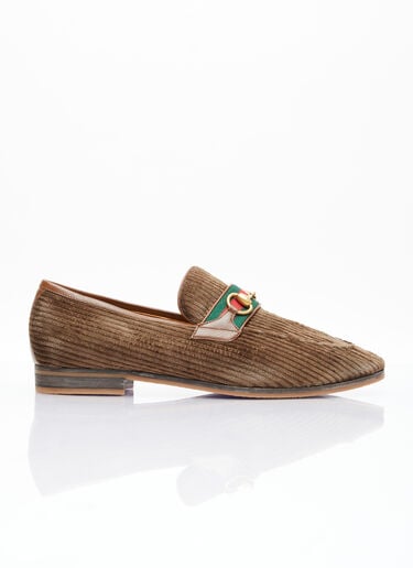 Horsebit Corduroy Loafers Gucci Horsebit Corduroy Loafers Brown guc0154023